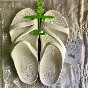 White Croc Sandals